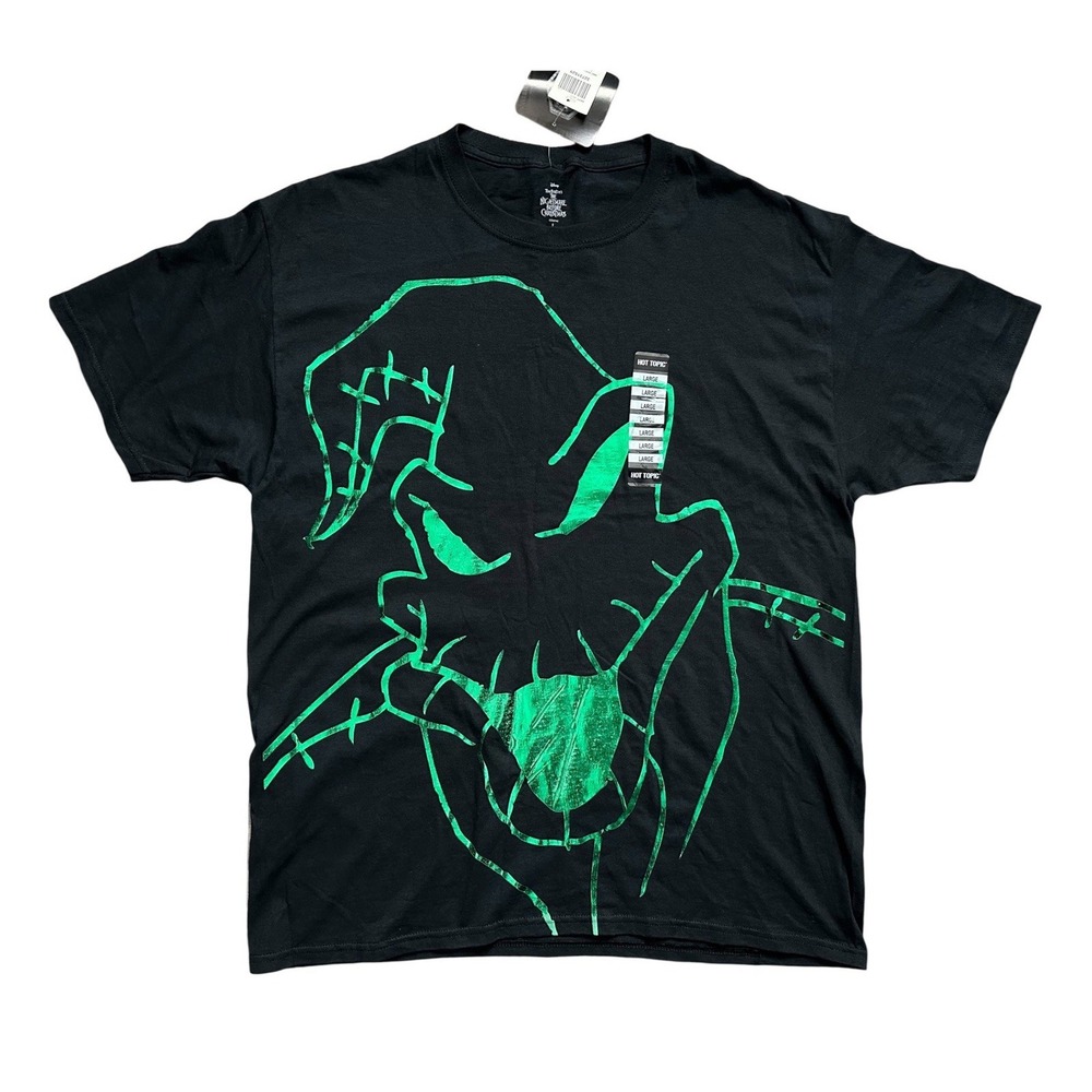 The Nightmare Before Christmas Oogie Boogie Foil Black Green Womens Shirt Size L